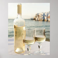 Grèce, Iles des Cyclades, Mykonos, Vin sur table
