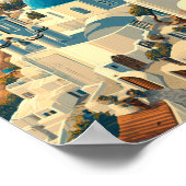 Poster Grèce Illustration Voyage Art Vintage (Coin)