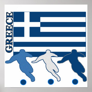 Poster Grèce - Joueurs de football
