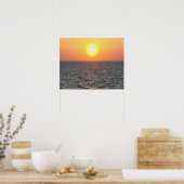 Poster Grèce, mer Egée horizon au coucher du soleil (Cuisine)