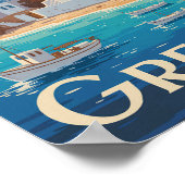 Poster Grèce Mykonos Illustration Voyage Art Vintage (Coin)