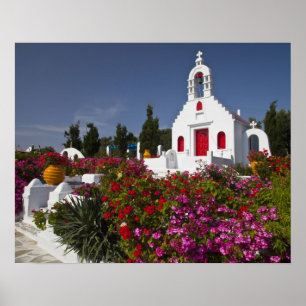 Poster Grèce, Mykonos, Jolie petite chapelle dans la