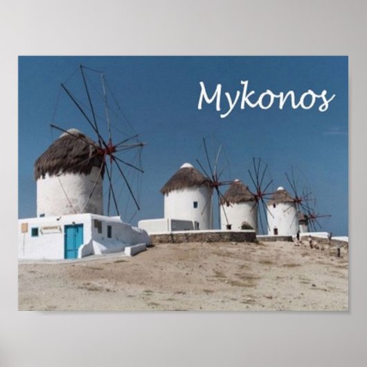 Poster Grèce - Mykonos - Windmills - (Devant)