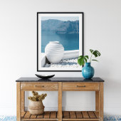 Poster Grèce Santorin Paysage et Vase