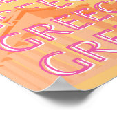 Poster Grèce Travel Art, Summer Travel Art, Orange (Coin)