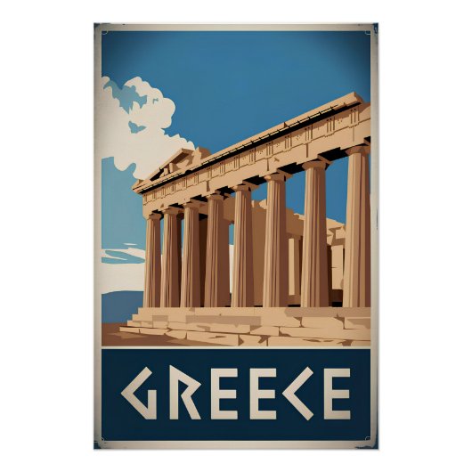 Poster Grèce vintage (Devant)