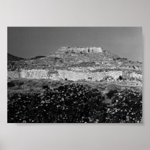 Poster Grèce vintage Athènes Mycènes vue d'ensemble de l'