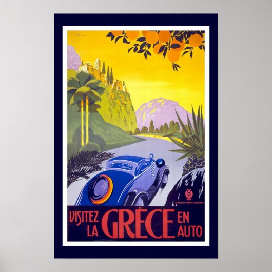 Poster Grece Vintage voyage (Devant)