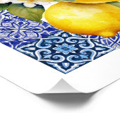 Poster Grecian Blue & Lemon Fête des mariées Welcome Post (Coin)