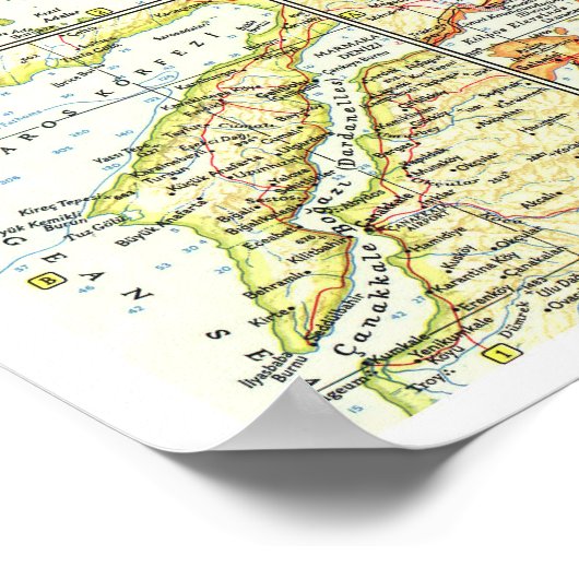 Poster " Greece and the Aegean : 1958 detailed map ... (Coin)