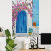 Poster Greek Blue (Bureau à domicile)