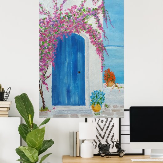 Poster Greek Blue (Bureau à domicile)