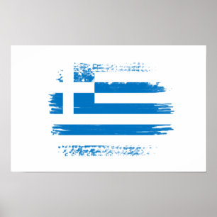 Poster Greek flag