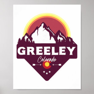 Poster Greeley Colorado Co Montagnes Rocheuses Randonnée