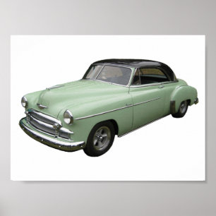 Poster Green 1950 Chevrolet coupe poster.