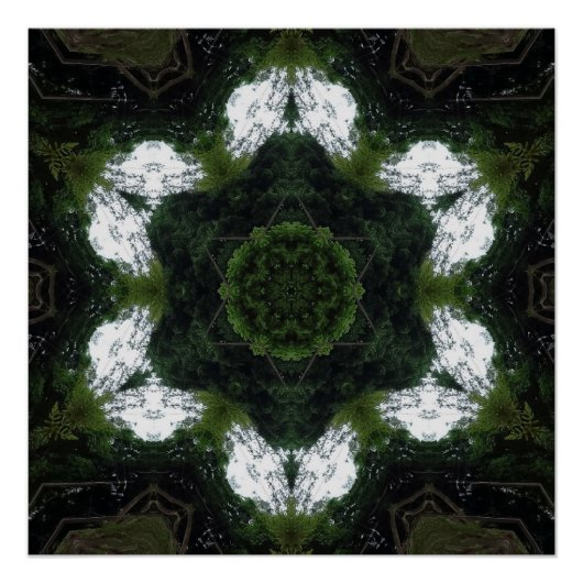 POSTER GREEN ABSTRACT DRAWING. SAMER BRASIL 1 (Devant)