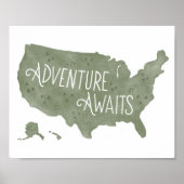 Poster Green Adventure Awaits (Devant)