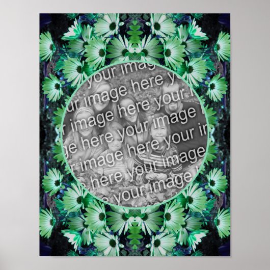 Poster Green African Daisy Flowame Ajouter votre photo (Devant)