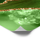 Poster Green and Gold Agate Wedding Seating Chart (Coin)