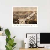 Poster Green Bay, WI Carte panoramique - 1867 (Bureau à domicile)