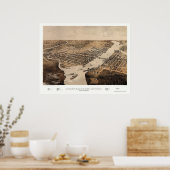 Poster Green Bay, WI Carte panoramique - 1867 (Cuisine)