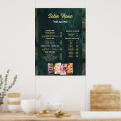 Poster Green Beauty Nail Salon Prix du menu (Cuisine)