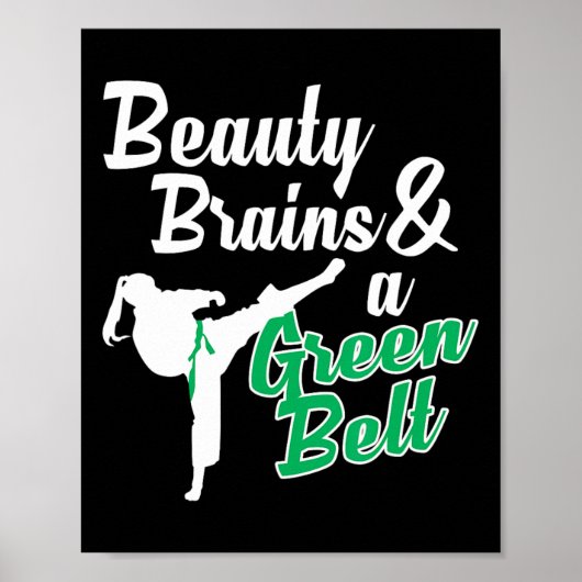 Poster Green Belt Taekwondo Martial Arts Funny Judo Citat (Devant)