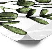 Poster Green Berry Wreath Boho Mariage damassé Bienvenue (Coin)