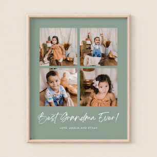 Poster Green Best Grandma Ever Quatre Photo