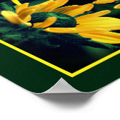 Poster Green Black Eyed Susan Abstraite Flower Art (Coin)