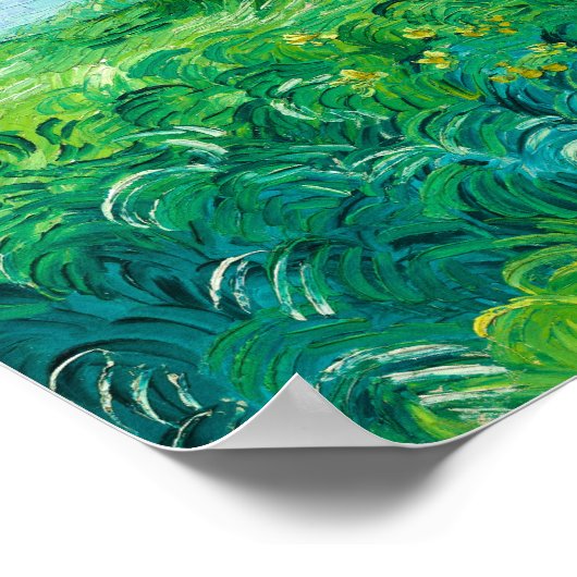 Poster Green Blé Fields, Auvers, 1890 par van Gogh (Coin)