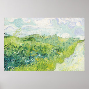 Poster Green Blé Fields, Auvers (1890) par Vincent Van G