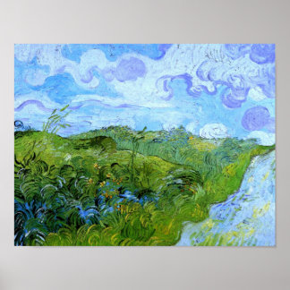 Poster Green Blé Fields Van Gogh Art