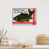 Poster Green Carp Fish - Matchbox Print - Czech Wall Art (Cuisine)