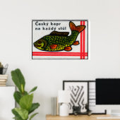 Poster Green Carp Fish - Matchbox Print - Czech Wall Art (Bureau à domicile)