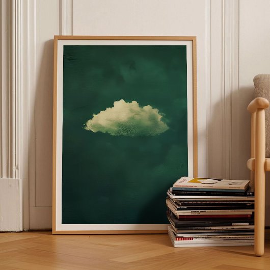 Poster Green Cloud Print Moody Cloud Painting Emerald Gre