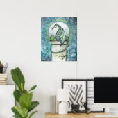 Poster Green Dragon Imaginaire Art Imprimer par Molly Har (Bureau à domicile)