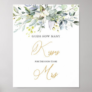 Poster Green Eucalyptus Devinez Combien De Baisers Jeu Po