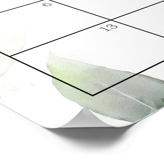 Poster Green Eucalyptus Douche Devis Date d'échéance Cale (Coin)