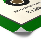 Poster Green Farm Tractor Baby Birth Stats (Coin)