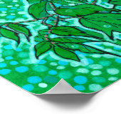 Poster Green Feuille Summer Nature Floral Art Sketch (Coin)