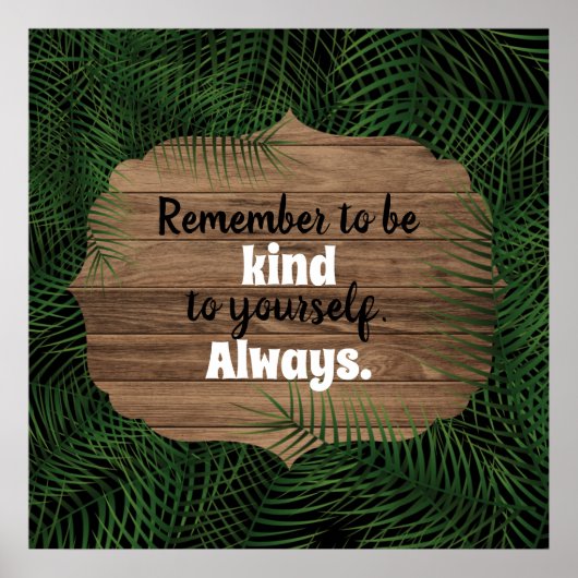 Poster Green Fresh Exotic Palm Feuille Citation Inspirati (Devant)