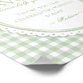 Poster Green Gingham Coquette Bow Favors Sign (Coin)