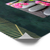 Poster Green Gold Beauty Nail Salon Prix du menu (Coin)