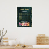 Poster Green Gold Beauty Nail Salon Prix du menu (Cuisine)