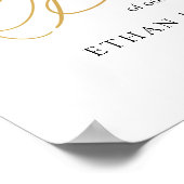 Poster Green Gold Foliage Croix Bienvenue Baptême signe (Coin)