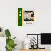 Poster Green & Gold School Graduation de l'art mural enca (Bureau à domicile)