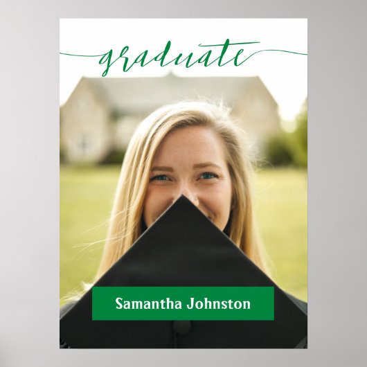 Poster Green Graduate Script Modern Photo (Devant)