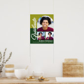 Poster Green Graduation 3 Photo Bold Arch Script Moderne (Cuisine)