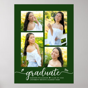 Poster Green Graduation 4 Script photo Coeur moderne Fill